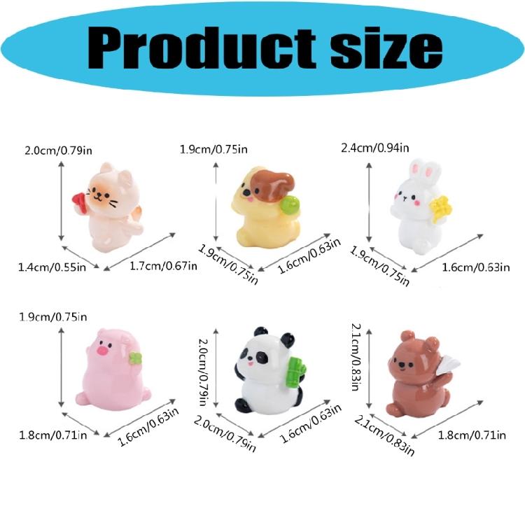 6Pcs Tiny Cats Mini Resin Dog Figurines for Fairys Garden Decorations,Miniatures Dollhouses Accessories,Crafts Ornament