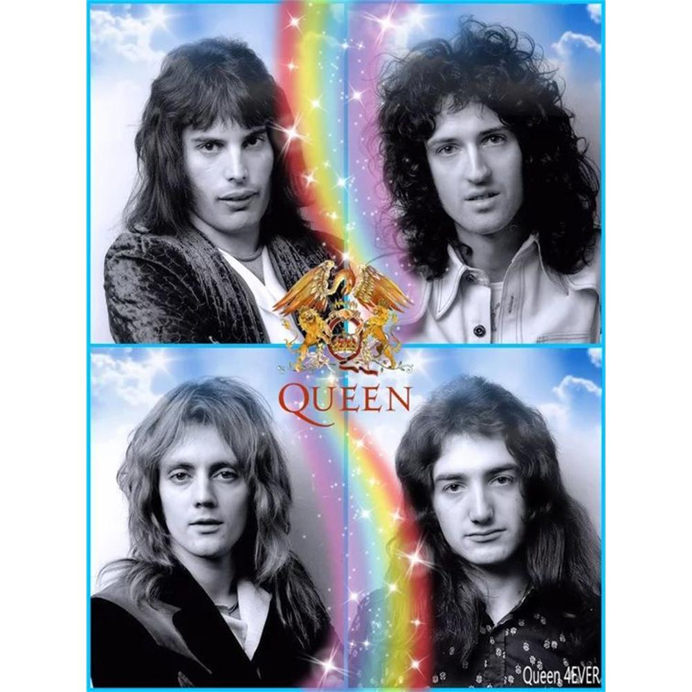 Freddie Mercury Klasické 5D DIY Diamantové Malování Umění Kapela Queen Zpěvák Portrét Výšivka Křížkový Steh Plné Kamínky Domácí Dekorace
