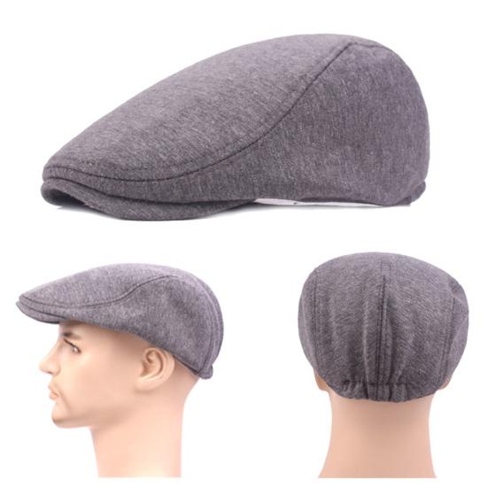 Pánská vintage bavlněná čepice Newsboy Jednobarevná Plochý baret Outdoorové sporty Sluneční klobouk