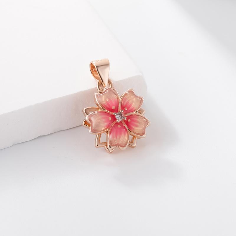 Korean Version of Fashion Temperament Lotus Women's Pendant Necklace Premium Packaging Rotatable Jewelry