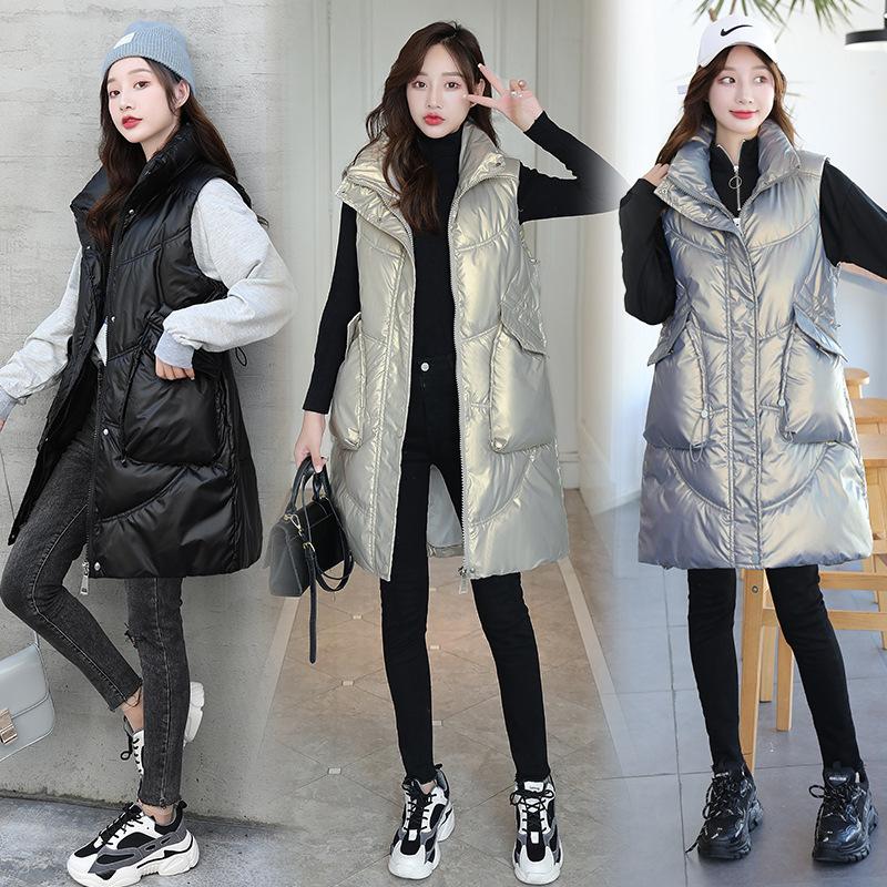 Winter Korean version down cotton vest women's  clothes sleeveless glossy thickened vest vest jacket women