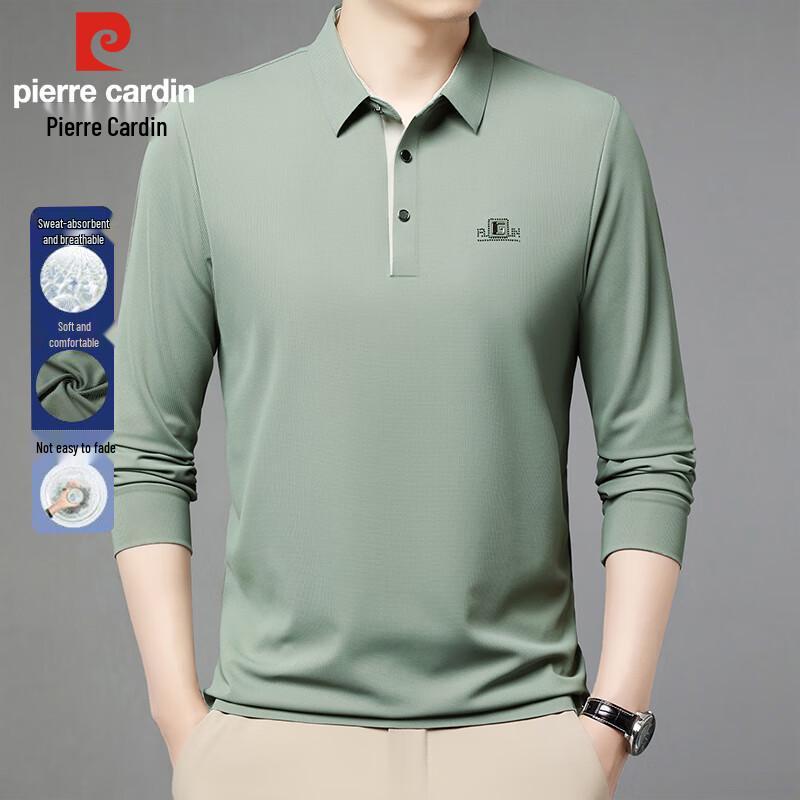 Pierre Cardin Men s Long-Sleeve Business Casual Polo Shirt XL