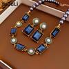 Modeschmuck Vintage Elegantes Temperament Luxus Ohrringe Perlenkette Für Damen Party Geschenke