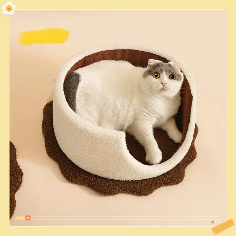 New Sandwich Biscuits Nest Autumn/Winter Cold Protection Cat Sleep Closed House Cat Bed Pet Nest Dog Nest Supplies