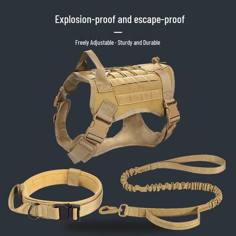 Adjustable Tactical Dog Vest & Leash Set - Anti-Shock for Large Dogs