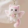 Cute Stuffed Kitty Plush Toy Soft Colorful Cat Animal Doll with Heart Pendant 1Pcs for Bedside Decor Kids Graduation Gift