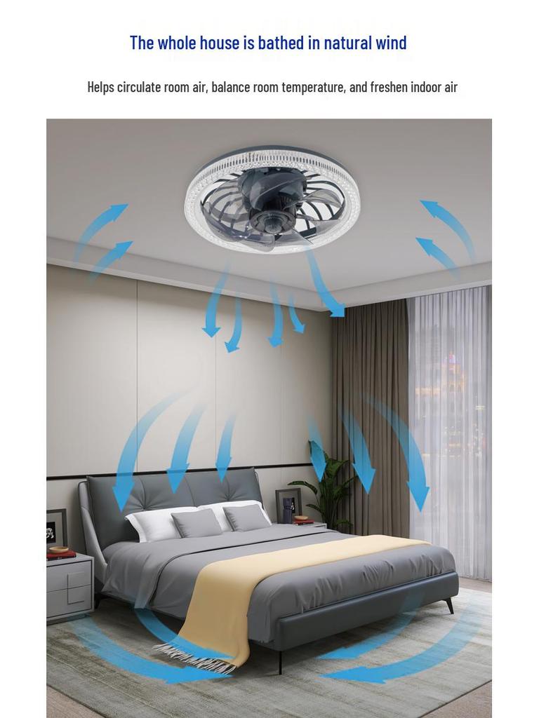 Remote-Controlled Ceiling Fan Light with E27 Socket for Bedroom and Corridor