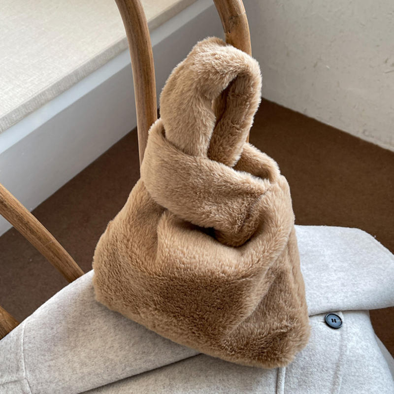Fashion Soft Plush Bags for Women Fluffy Velvet Lady Handbags Small Tote Female Winter Purses Warm Fluffy Handbag