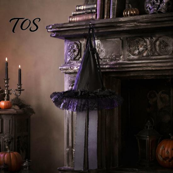 Hanging Wizard Hat Decor Halloween Witch Decor, Spider Web Ribbon Prop Party Streamers for Party, Dark Costume Accessory Masquerade Accents