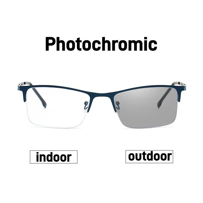Unisex Fashion Trend Photochromic Myopia Glasses Hd Anti-Blue Light Glasses Men And Women New Business Myopia Glasses To -4.0