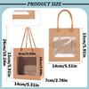 15 Stück Kraftpapier-Geschenktüten mit Sichtfenster und robusten Polyestergriffen, rechteckig, in kräftiger Holzoptik, tragbare Boutique-Tüten für Blumensträuße und Gastgeschenke