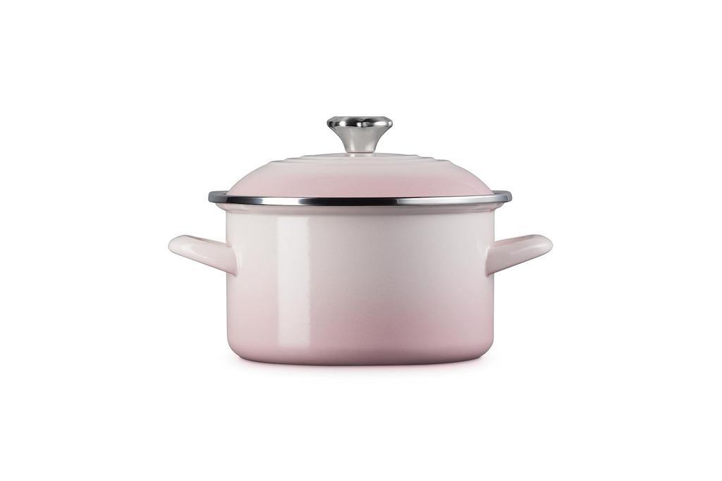 Le Creuset EOS Casserole 18cm Shell Pink Enamel Pot (Gas and Induction Compatible) [Official Japanese Retailer]