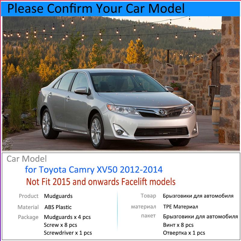 Mudguards for Toyota Camry XV50 50 2012 2013 2014  Car Accessories Mudflap Fender Auto Replacement