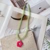 Colorful Acrylic Flower Necklace Summer Vacation Necklace Fashion Versatile Women Niche Design Sweet Cool Spicy Girls Necklace