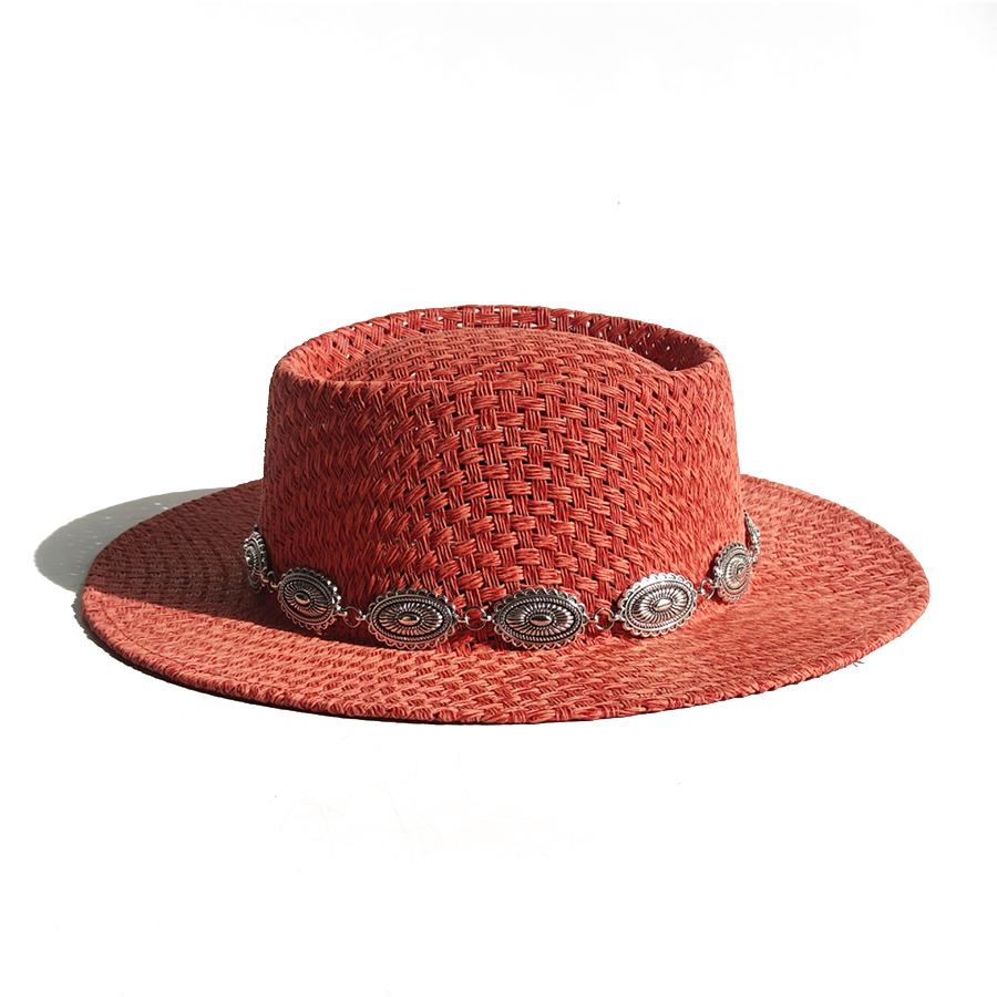 New Straw Boater Summer Sun Hat Wide Brim Fedora Panama Summer Beach Hat for Women Men Sun Hat Vacation Holiday Chapeau Femme