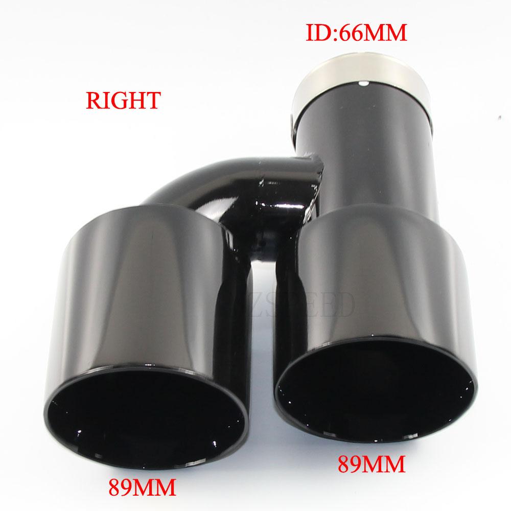 Car Accessories Stainless Steel and Bright Face Without Marked H-type Double Outlet Straight Edge Exhaust Pipe Tailpipe