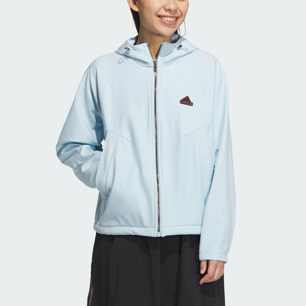 Adidas Casual SOFTSHELL HOODED Jackets & Coats Women's Snow Crystal Blue JX6832