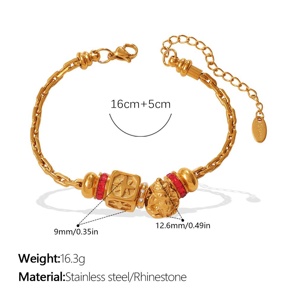 Premium Texture Beaded Bracelet Multi-Element Niche Design Snowflake Octagram Diamond Jewelry