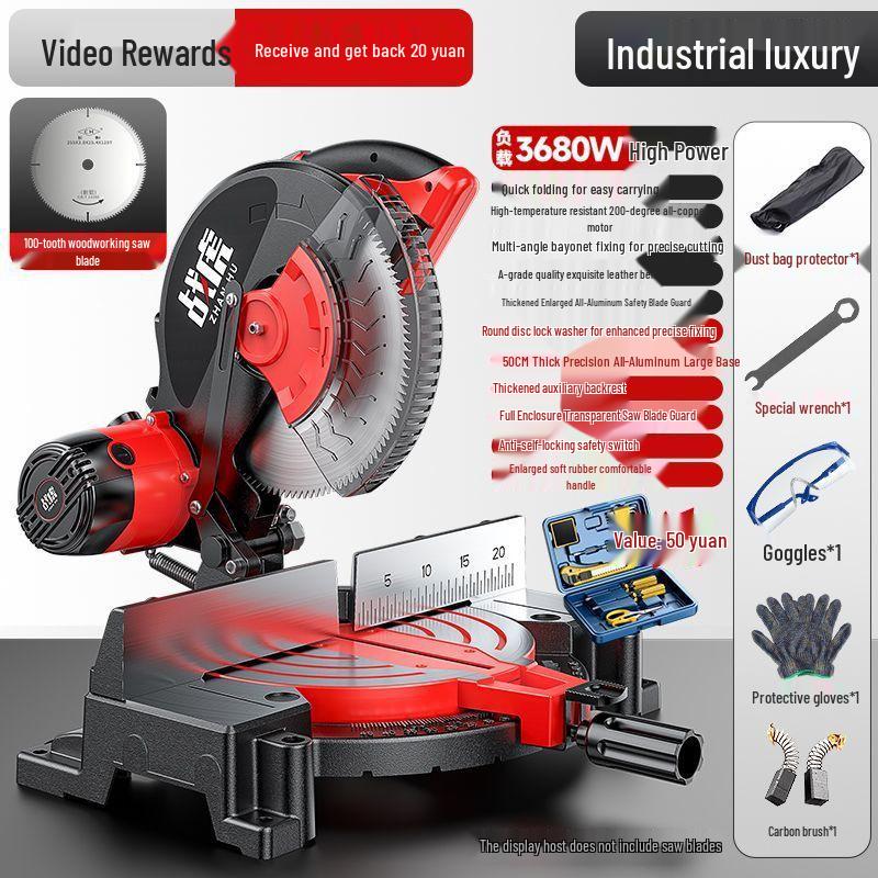 High-Precision 10" Aluminum Cutting Machine & 12" 45° Miter Saw for Wood Corners