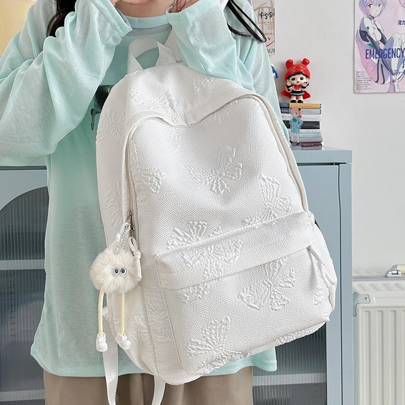 New simple middle school student schoolbag female trendy cool fresh sweet student casual backpack Korean version Japanese backpack