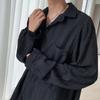 Spring Summer Personalized Shirts Men Handsome Lapel Men Blouse Vacation Hollow Out Sexy Men Clothing Male Mesh Long Sleeve Shirts