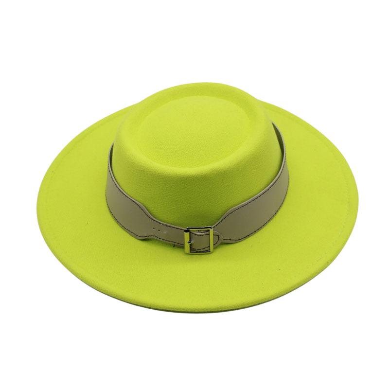 European, American Autumn and Winter Woolen Top Hat Cm Retro British Temperament Big Eaves Jazz Hat Women Felt Hat Korean Street Shot