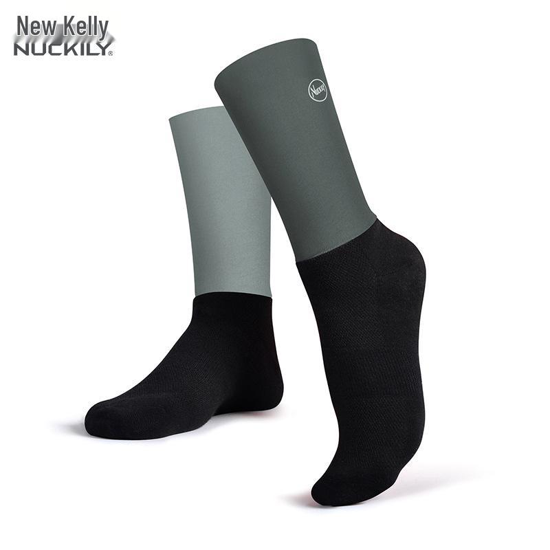 NUCKILY Anti-slip Compression Cycling & Running Socks, Unisex Mid-calf for All Seasons