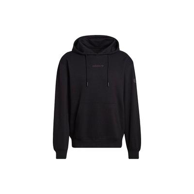 adidas Originals Kleeblatt-Logo Print Pullover Hoodie Langarm Sweatshirt Herren Oberteile Schwarz HM2655