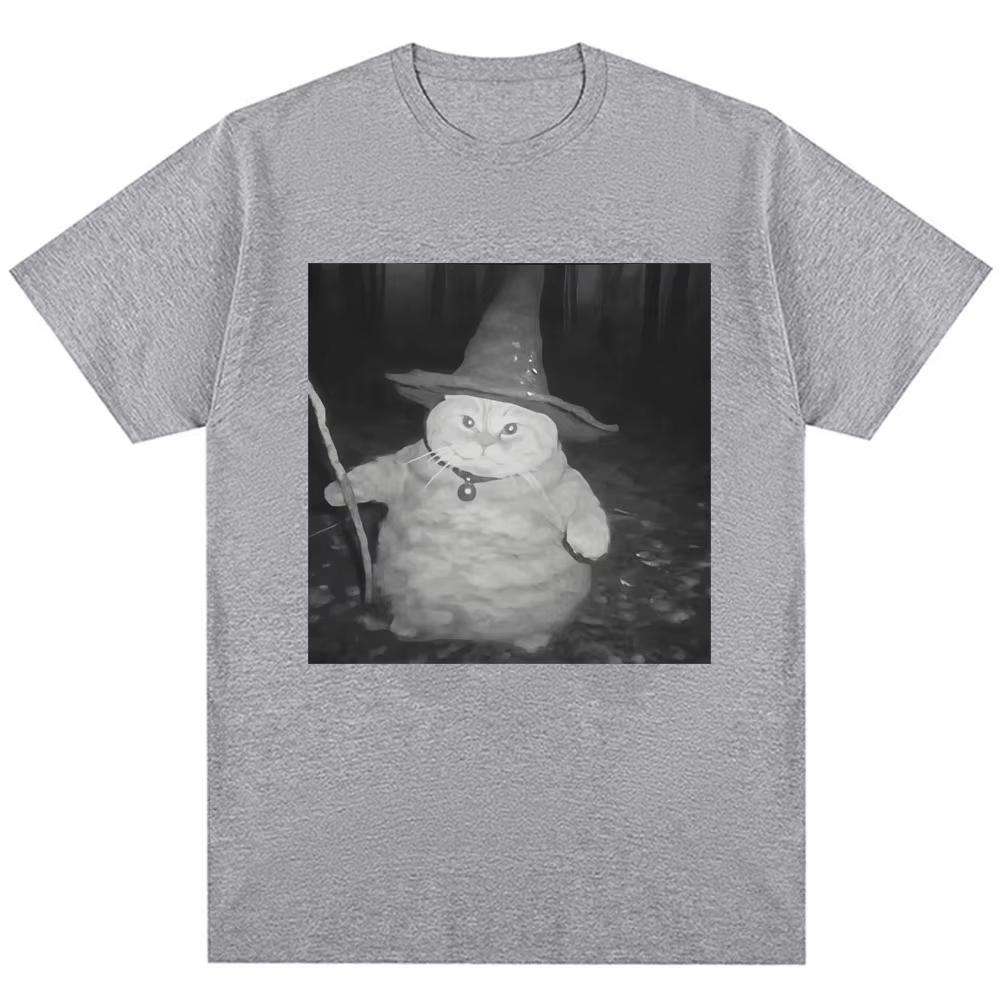 

Толстый Кот-Волшебник Смешной Мем Графические Футболки Тренд Юмор Шутка Новинка Мужские Женские Хлопок Короткий Рукав Винтаж Дышащий Повседневный Топ 4XL