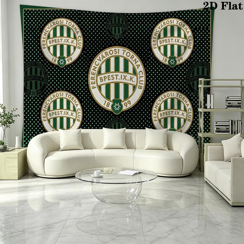Ferencvárosi TC Wall Tapestry Aesthetic Wall Hanging Printed Fabric Blanket Decorative Tapestries for Bedroom Living Room Home Decor