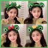 1Pc Funny Frog Cartoon Cute Headband Crown New Plush Big Eyes Headband Women'S Face Wash Headband Children'S Hair Accessories