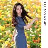 ELLASSAY Women's French Square Neck Cotton-Blend Midi Dress