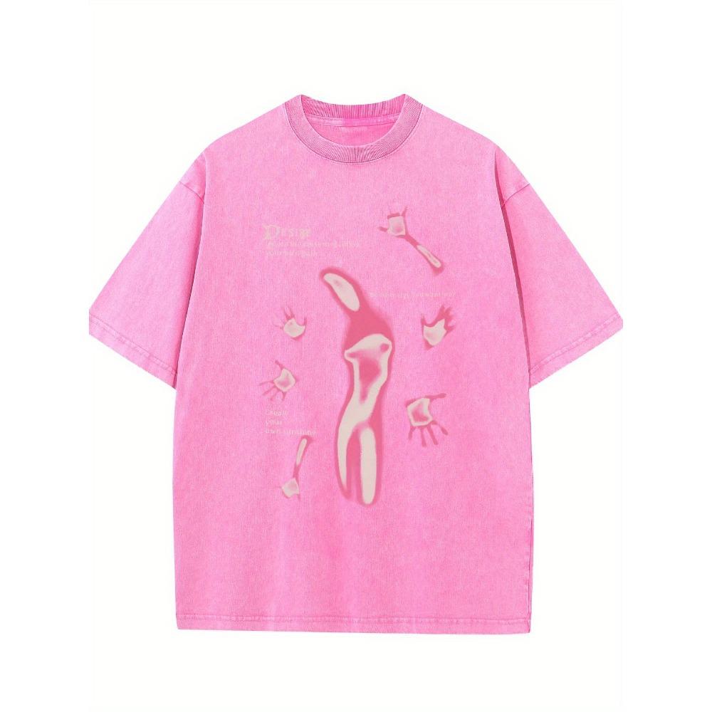 Men's figure printing Vintage Washed High Quality Cotton Patterned T-Shirt Men's T-Shirt Old Summer Clothing