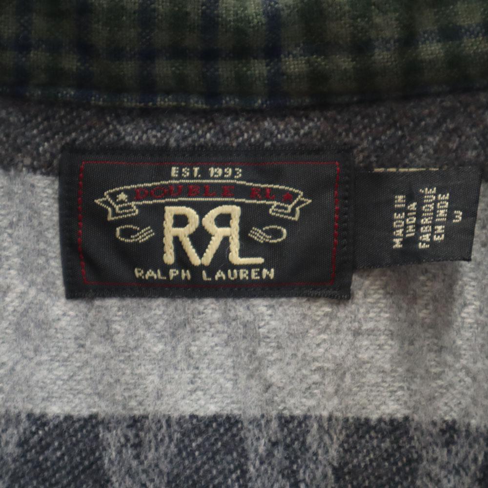 unused RRL Check Pattern Long sleeve patchwork Flannel shirt Women Used