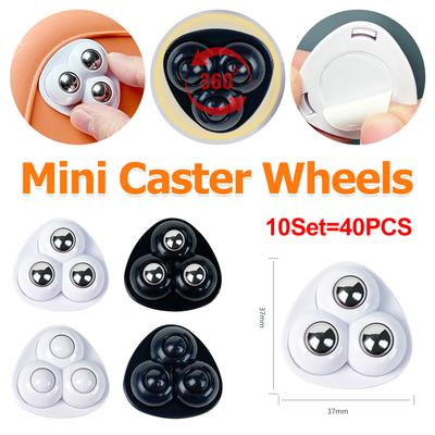 10Set Rolling Caster Pulleys 360 Degree Free Rotation Swivel Caster Wheels No Noise for Trash Can Bottom Kitchen Small Appliance