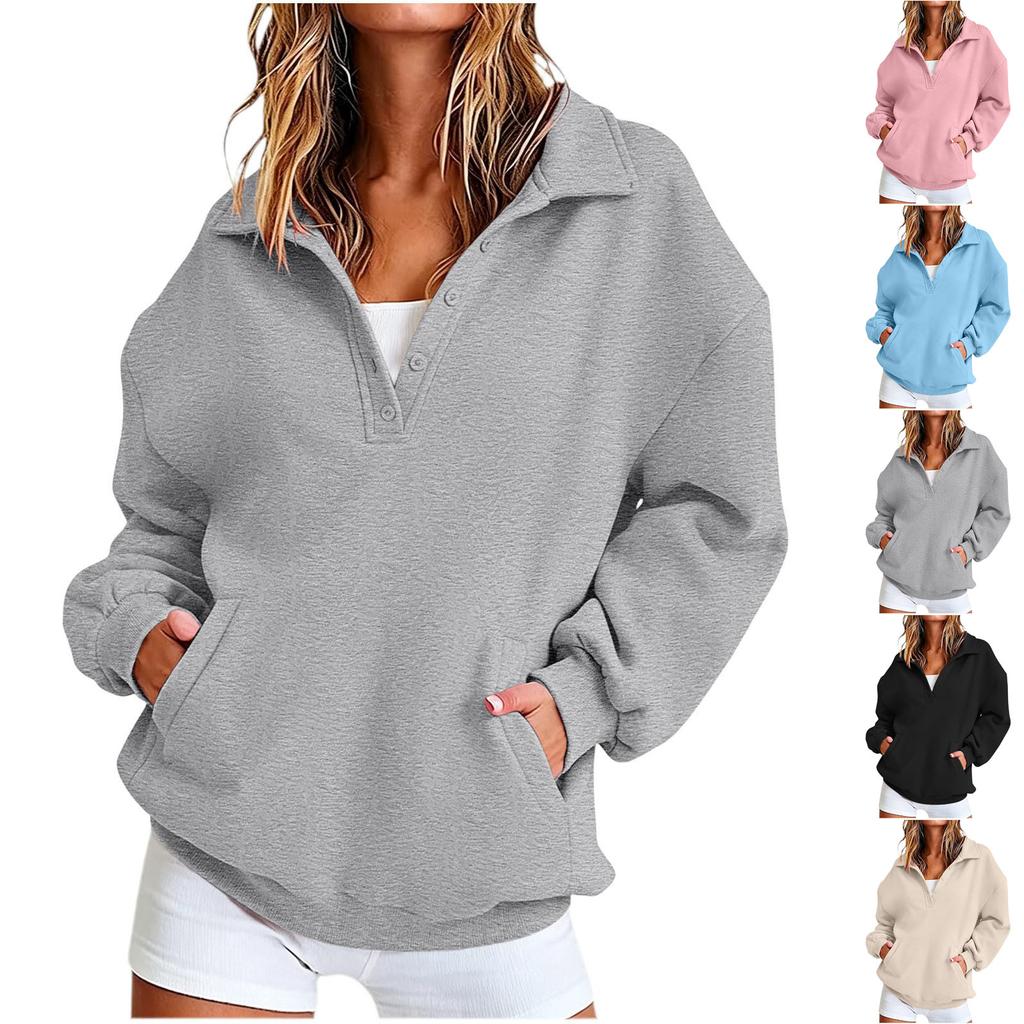Women's Casual Long Sleeve Color Hoodie for Everyday Wear
