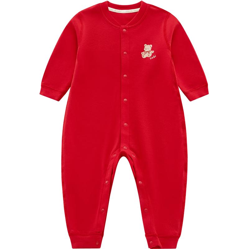 Rabbi Baby Festive Pure Cotton Long Sleeve Romper 90
