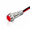 Universal Waterproof Gray Metal Base LED Indicator Light (6/8mm) for Power Signals - Compatible with 3V, 6V, 12V, 24V, 220V