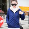 Winter Women Jacket Hooded Zip-up Long Sleeves Thick Plush Lined Solid Color Cardigan Keep Warm Commuting School Coat