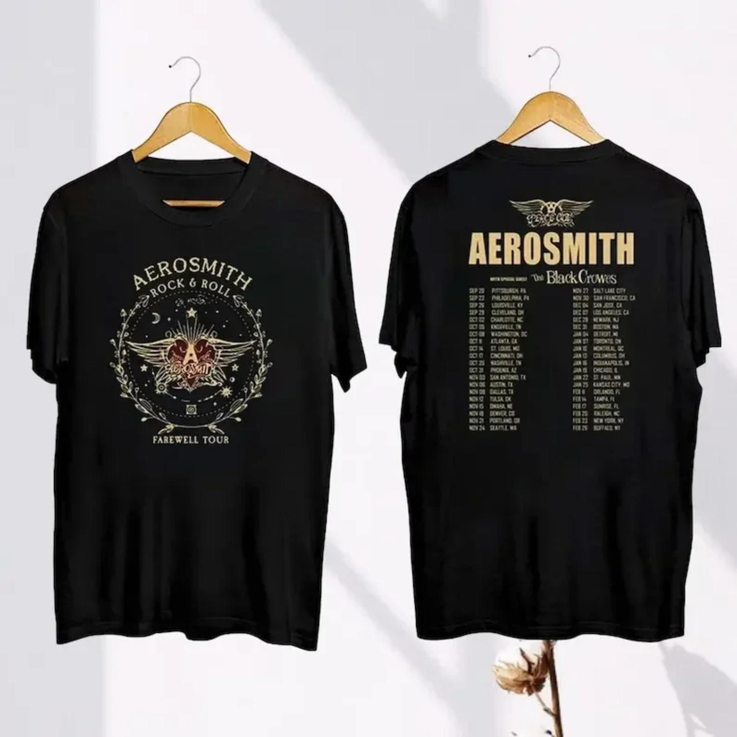 Aerosmith Peace Out Farewell Tour 2025 T-shirt Fan Gift Aerosmith Rock Band Merch Shirt 90s Vintage Clothing Y2K Top S чёрный