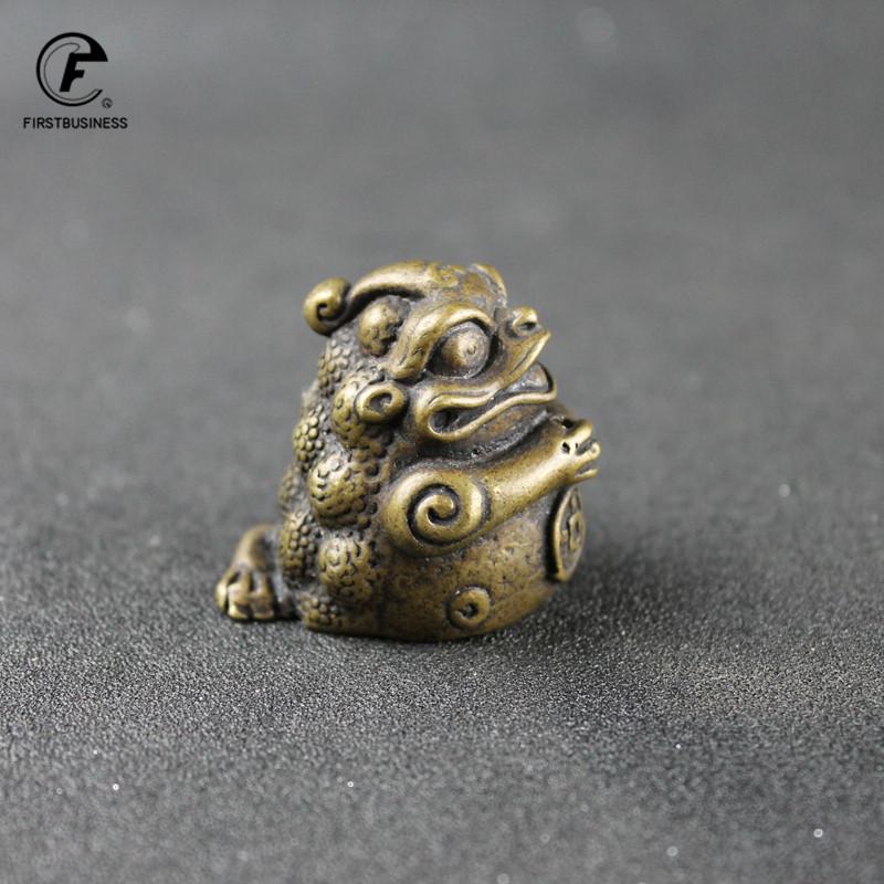 Copper Toad Coins Incense Burner Antique Brass Animal Figurines Incense Holder Base Tea Pet Desk Decoration Home Decor Ornament