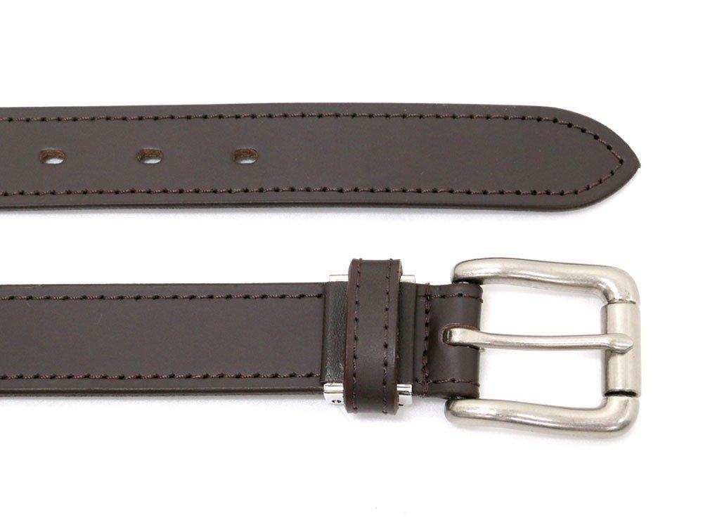 [Marukawa Jeans Power Jeans Value] Stitched Leather Belt for Men, Brown, Free Size