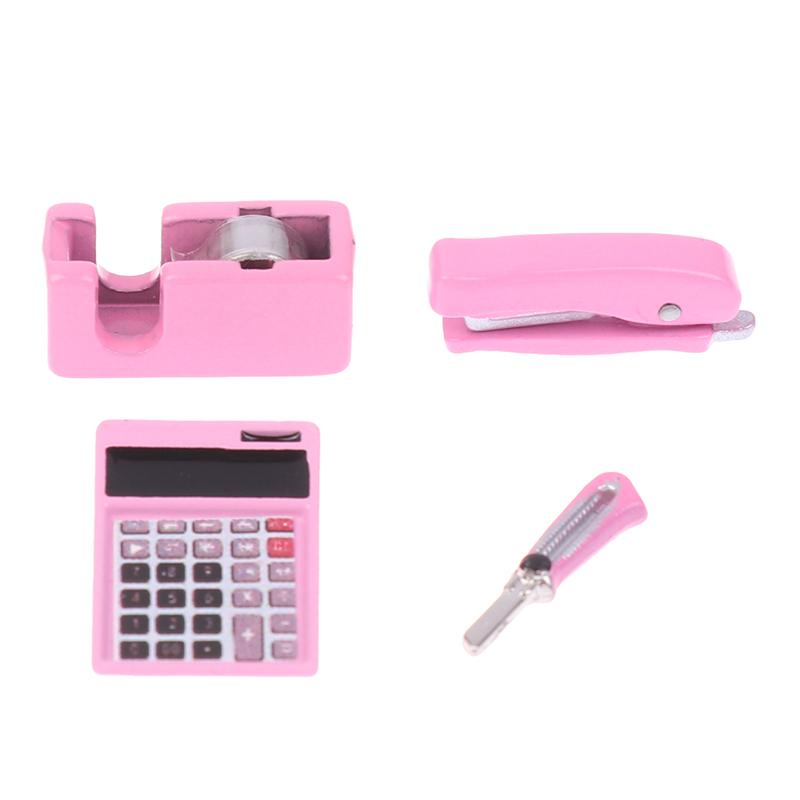 Dollhouse Mini Stationery Simulation Tape Cutter Utility Knife Pack School Supplies Model
