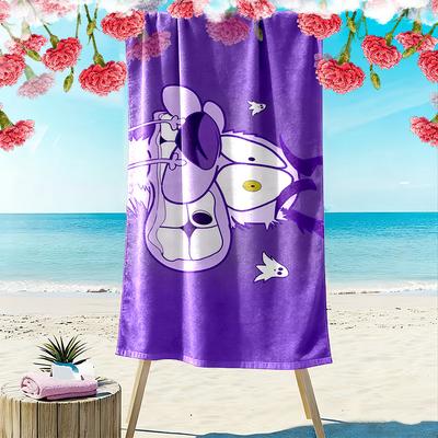 Courage the Cowardly Dog Print Beach Towel, Large Soft Quick Dry Towel for Beach Camping Swimming