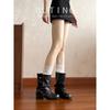 Sheepskin version~ niche design short boots Martin boots women's pleated stacking boots tube boots Western cowboy locomotive boots