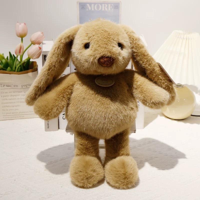 Păpușă iepuraș drăguță, iepure cu urechi lungi din pluș, păpușă liniștitoare, cadou de ziua de naștere pentru copii