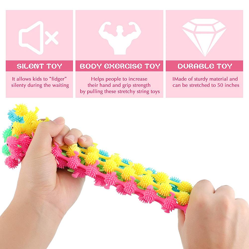 8 Pcs Caterpillars Fidget Sensory Toys Set Stretchy Worm Toys for Stress Relief Anxiety Worm
