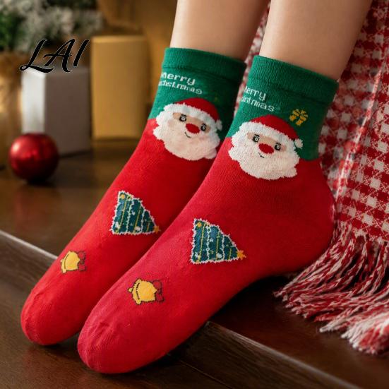Parent Child Christmas Outfits Socks for Men And Women Soft Combed Cotton Stockings Family Winter Crew Socks Novelty Colorful Footwear Holiday Wear
