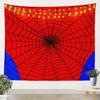 Spider Web Tapestry, HD Print with Red & Blue Web Pattern & Black Spider, Wall Decor for Bedroom, Cool Bohemian Style