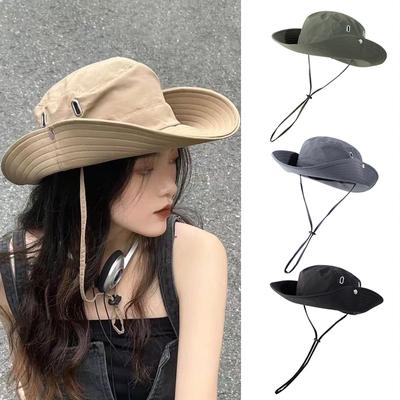 High Quality Sun Protection Bucket Hats Wide Brimmed Hats With Adjustable Drawstring Bucket Hats
